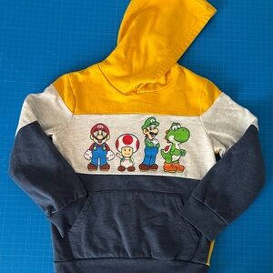 Jumping Beans Yellow, Gray, and Blue Character Hoodie Super Mario Brothers Sz 7